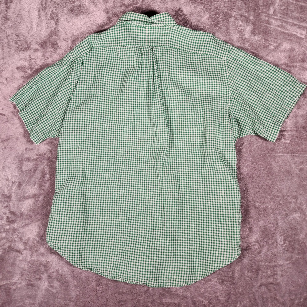 Ralph Lauren Button Down Mens XXL Green Excellent Linen Gingham Classic Fit - Picture 10 of 12